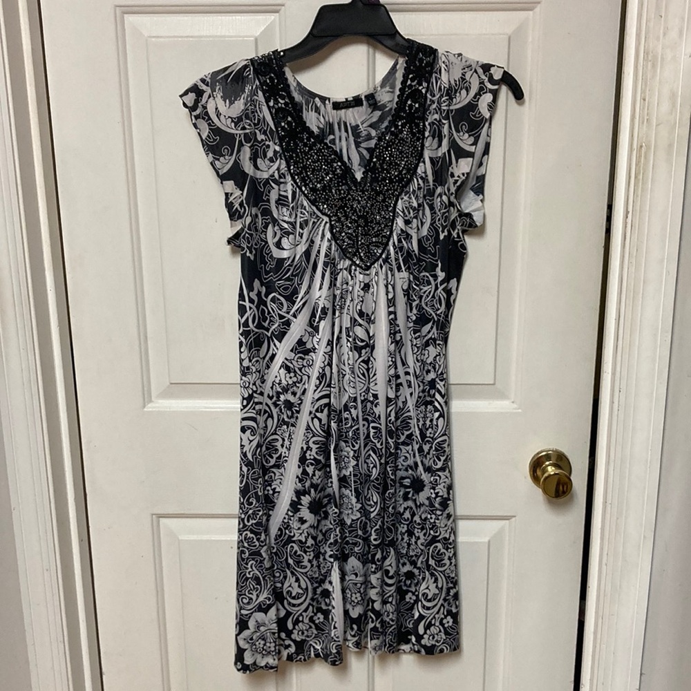 Black and White Patterned Dress